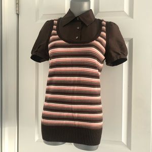 Tory Burch top with attached vest 🤎